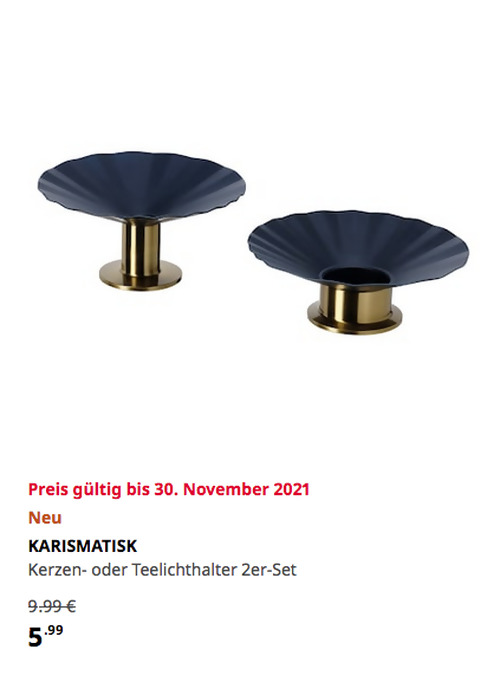 IKEA Köln-Godorf - KARISMATISK Kerzen- oder Teelichthalter 2er-Set, blau/goldfarben IKEA Köln-Godorf - KARISMATISK Kerzen- oder Teelichthalter 2er-Set, blau/goldfarben