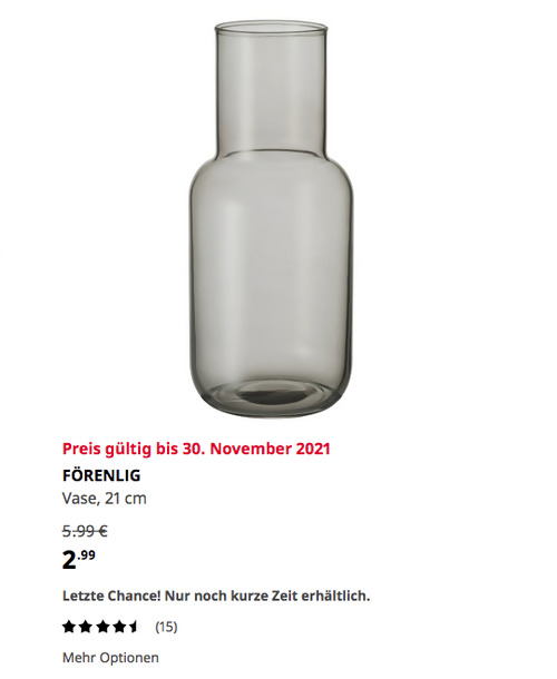 IKEA Kaiserslautern - FÖRENLIG Vase, hellgrau, 21 cm - jetzt 50% billiger IKEA Kaiserslautern - FÖRENLIG Vase, hellgrau, 21 cm - jetzt 50% billiger