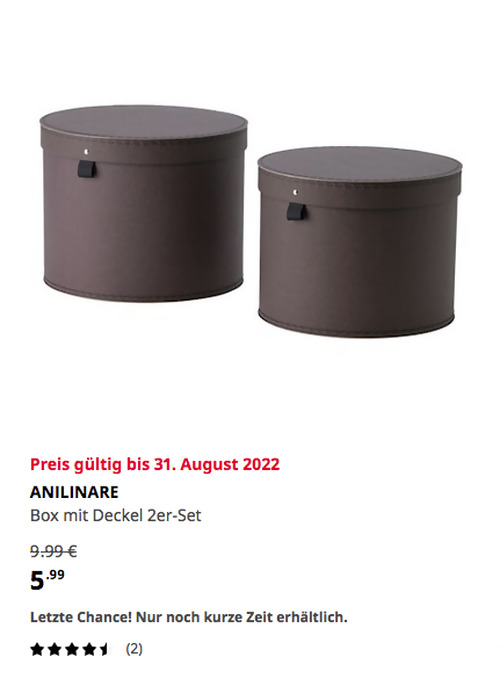 IKEA Wetzlar - ANILINARE Box mit Deckel 2er-Set, dunkelbraun IKEA Wetzlar - ANILINARE Box mit Deckel 2er-Set, dunkelbraun