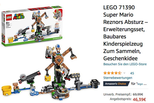 LEGO 71390 Super Mario Reznors Absturz Erweiterungsset, 862 Teile LEGO 71390 Super Mario Reznors Absturz Erweiterungsset, 862 Teile