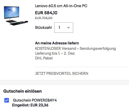Lenovo 11LA000LGE ThinkCentre V30a 60.5 cm (23.8 Zoll) All-in-One PC (i3-1005G, 8 GB, 256 GB SSD) Lenovo 11LA000LGE ThinkCentre V30a 60.5 cm (23.8 Zoll) All-in-One PC (i3-1005G, 8 GB, 256 GB SSD)