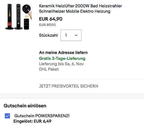 TroniTechnik TT-KH-073 Keramik Heizlüfter mit Kamineffekt (Fernbedienung, 1000/2000 Watt) - jetzt 10% billiger