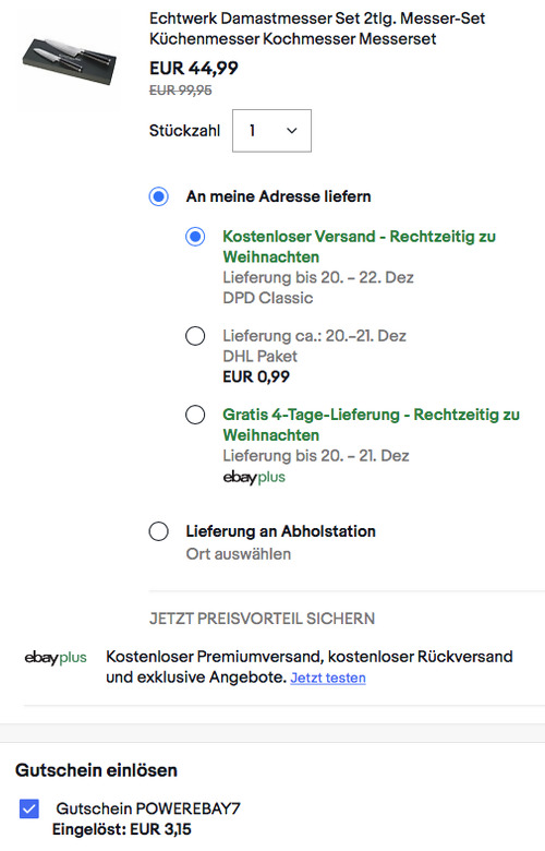 Echtwerk EW-DM-0365 Damaszener Messer-Set, 2tlg. (Kochmesser, Santokumesser) - jetzt 13% billiger