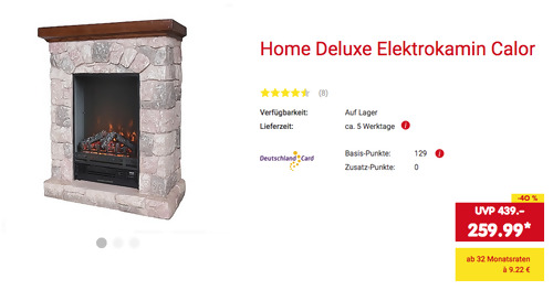 Home Deluxe Elektrokamin "Calor" (MGO-Kunststein, 2 Heizstufen, Flammeneffekt, ca. B 76,5 x H 90,5 x T 31 cm) Home Deluxe Elektrokamin "Calor" (MGO-Kunststein, 2 Heizstufen, Flammeneffekt, ca. B 76,5 x H 90,5 x T 31 cm)