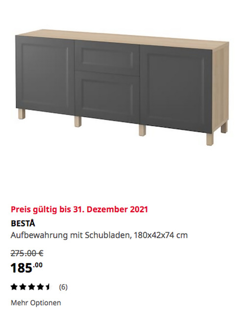 IKEA Braunschweig - BESTÅ Aufbewahrung mit Schubladen, Eicheneff wlas/dunkelgrau, 180x42x74 cm IKEA Braunschweig - BESTÅ Aufbewahrung mit Schubladen, Eicheneff wlas/dunkelgrau, 180x42x74 cm