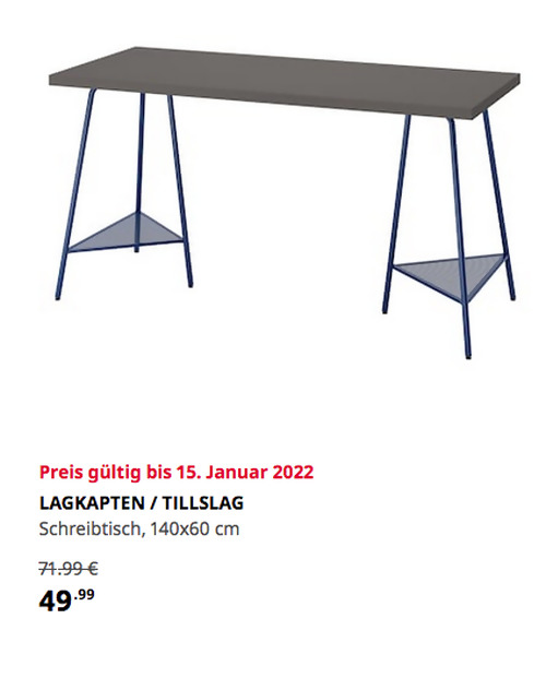 IKEA Köln-Am Butzweilerhof - LAGKAPTEN / TILLSLAG Schreibtisch, dunkelgrau/dunkelblau, 140x60 cm IKEA Köln-Am Butzweilerhof - LAGKAPTEN / TILLSLAG Schreibtisch, dunkelgrau/dunkelblau, 140x60 cm