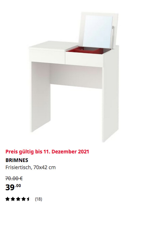 IKEA Sindelfingen - BRIMNES Frisiertisch, weiß, 70x42 cm - jetzt 44% billiger IKEA Sindelfingen - BRIMNES Frisiertisch, weiß, 70x42 cm - jetzt 44% billiger
