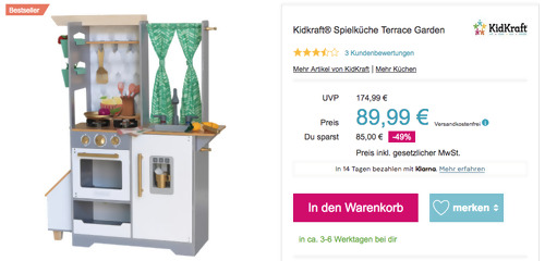 Kidkraft® Spielküche "Terrace Garden" inkl. Zubehör (Holz, 86,6 x 34 x 112,5 cm) Kidkraft® Spielküche "Terrace Garden" inkl. Zubehör (Holz, 86,6 x 34 x 112,5 cm)