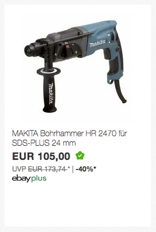 MAKITA Bohrhammer HR 2470 für SDS-PLUS 24 mm, 780 Watt Leistung MAKITA Bohrhammer HR 2470 für SDS-PLUS 24 mm, 780 Watt Leistung