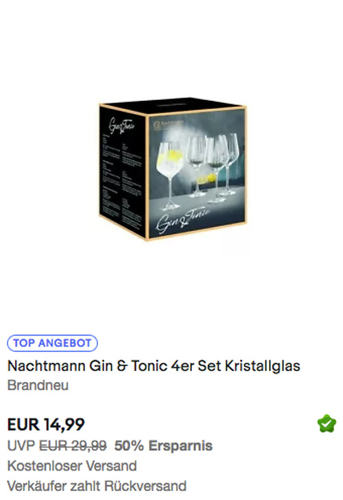 Nachtmann 102892 Kristallglas Gin & Tonic 4er Set, 4 x 640ml Nachtmann 102892 Kristallglas Gin & Tonic 4er Set, 4 x 640ml