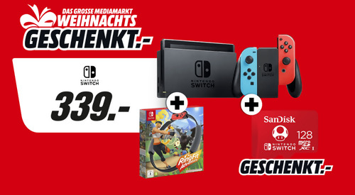 NINTENDO Switch Ring Fit Adventure Set inkl. SANDISK microSDXC Speicherkarte für Nintendo Switch 128 GB in Rot NINTENDO Switch Ring Fit Adventure Set inkl. SANDISK microSDXC Speicherkarte für Nintendo Switch 128 GB in Rot