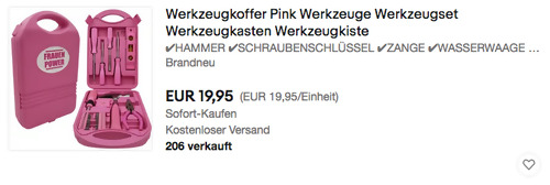 Werkzeugkoffer Pink "Frauenpower", 28 Teile Werkzeugkoffer Pink "Frauenpower", 28 Teile