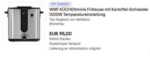 WMF KÜCHENminis Fritteuse mit Kartoffel-Schneider, 1000W - jetzt 10% billiger