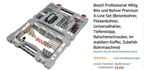 Bosch Professional (2608P00233) 49tlg. Bits und Bohrer Premium X-Line Set - jetzt 11% billiger Bosch Professional (2608P00233) 49tlg. Bits und Bohrer Premium X-Line Set - jetzt 11% billiger