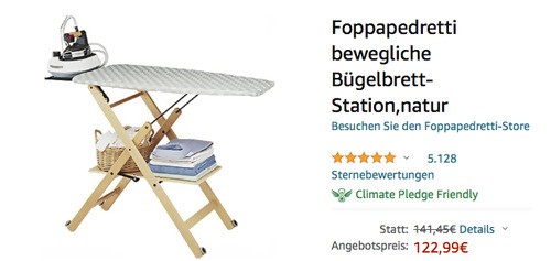 Foppapedretti bewegliche Bügelbrett-Station in Farbe: Natur (14 x 50 x 115 cm) - jetzt 12% billiger Foppapedretti bewegliche Bügelbrett-Station in Farbe: Natur (14 x 50 x 115 cm) - jetzt 12% billiger