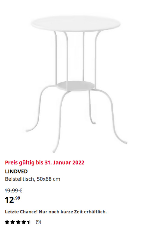 IKEA Braunschweig - LINDVED Beistelltisch, weiß, 50x68 cm IKEA Braunschweig - LINDVED Beistelltisch, weiß, 50x68 cm