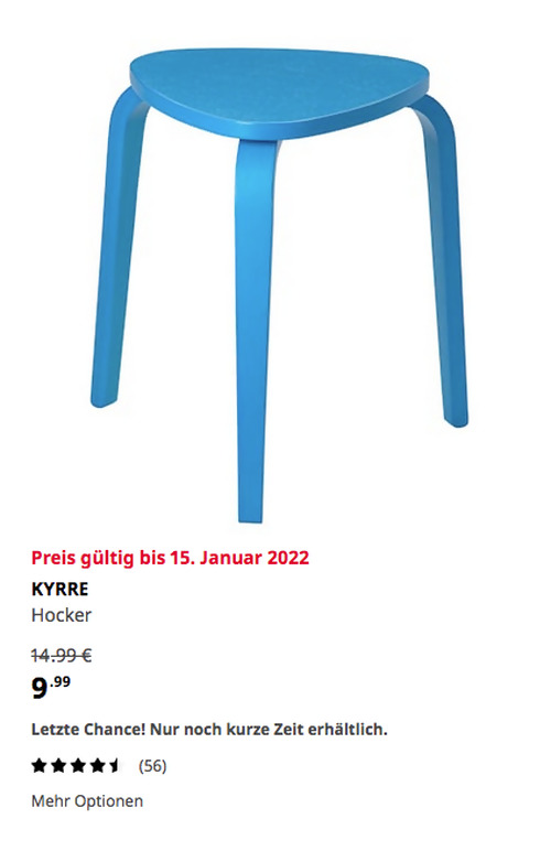 IKEA Osnabrück - KYRRE Hocker, blau, Sperrholz (Birke), 45 cm hoch IKEA Osnabrück - KYRRE Hocker, blau, Sperrholz (Birke), 45 cm hoch