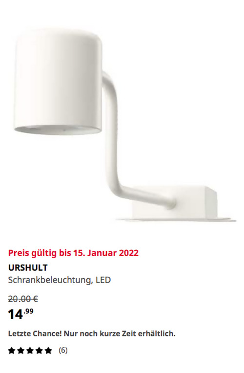 IKEA Regensburg - URSHULT Schrankbeleuchtung, LED, weiß IKEA Regensburg - URSHULT Schrankbeleuchtung, LED, weiß