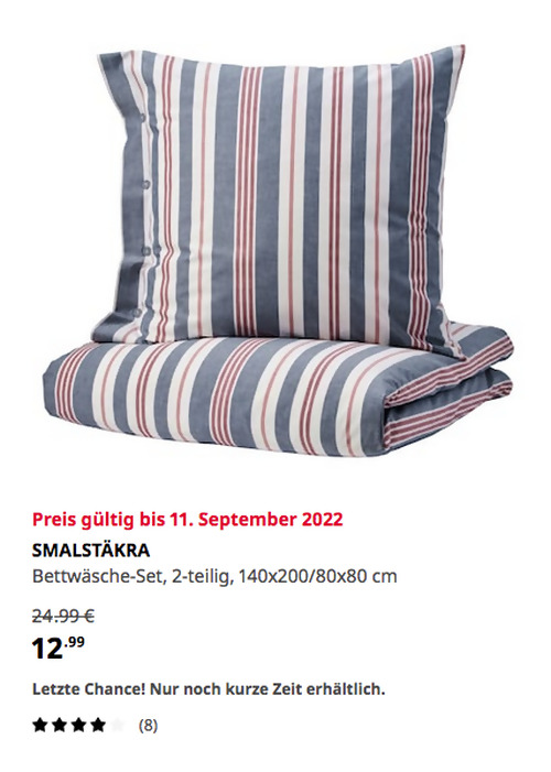 IKEA Saarlouis - SMALSTÄKRA Bettwäsche-Set, 2-teilig, blau/rot/gestreift, 140x200/80x80 cm IKEA Saarlouis - SMALSTÄKRA Bettwäsche-Set, 2-teilig, blau/rot/gestreift, 140x200/80x80 cm