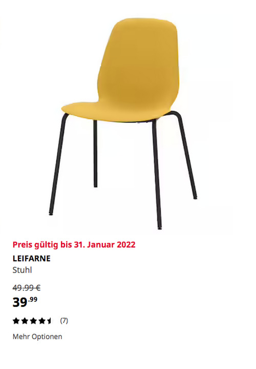 IKEA Ulm - LEIFARNE Stuhl, dunkelgelb/Broringe schwarz IKEA Ulm - LEIFARNE Stuhl, dunkelgelb/Broringe schwarz