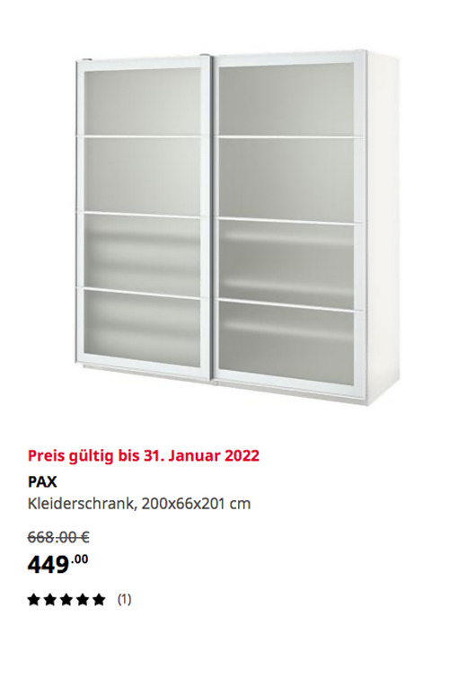IKEA Wallau - PAX Kleiderschrank, weiß/Nykirke Frostglas kariert, 200x66x201 cm IKEA Wallau - PAX Kleiderschrank, weiß/Nykirke Frostglas kariert, 200x66x201 cm