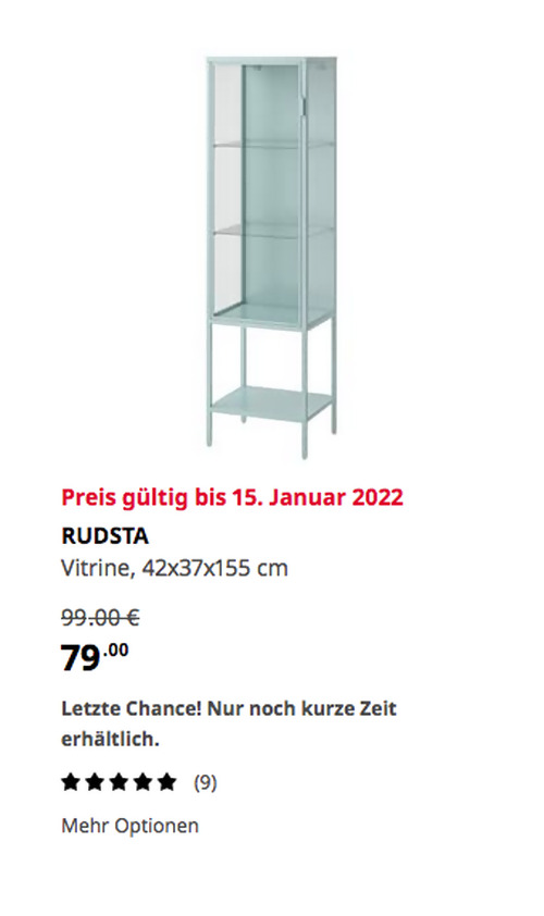 IKEA Wuppertal - RUDSTA Vitrine, helltürkis, 42x37x155 cm IKEA Wuppertal - RUDSTA Vitrine, helltürkis, 42x37x155 cm