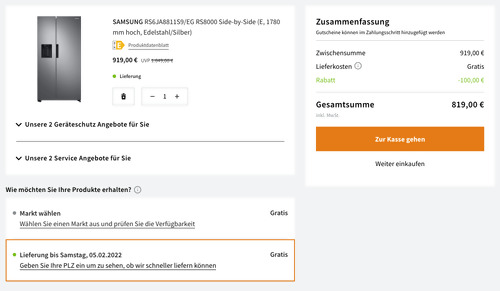 SAMSUNG RS6JA8811S9/EG RS8000 Side-by-Side Kühlschrank (634 Liter, 178cm) - jetzt 4% billiger