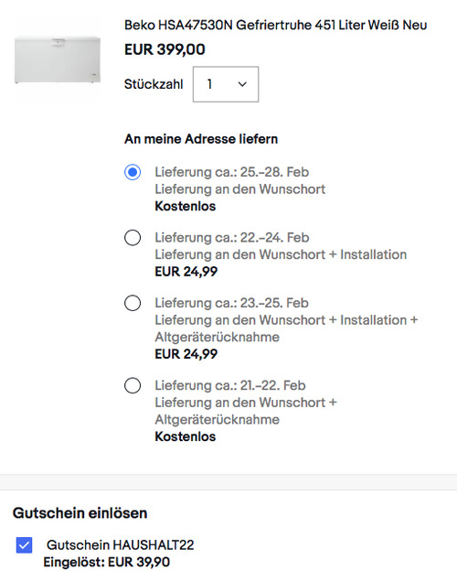 Beko HSA47530N 451 Liter Gefriertruhe, H86 x B155,5 x T67,5 cm - jetzt 10% billiger Beko HSA47530N 451 Liter Gefriertruhe, H86 x B155,5 x T67,5 cm - jetzt 10% billiger