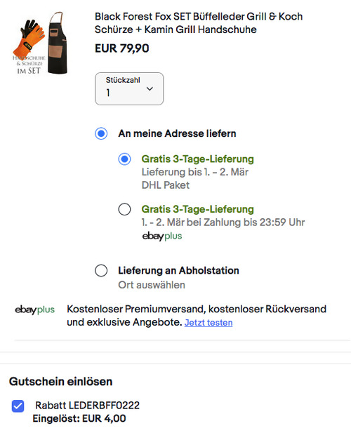 Black Forest Fox SET - Büffelleder Grill & Koch Schürze + Kamin Grill Handschuhe - jetzt 5% billiger