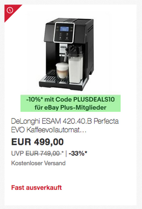 DeLonghi ESAM 420.40.B Perfecta EVO Kaffeevollautomat - jetzt 10% billiger
