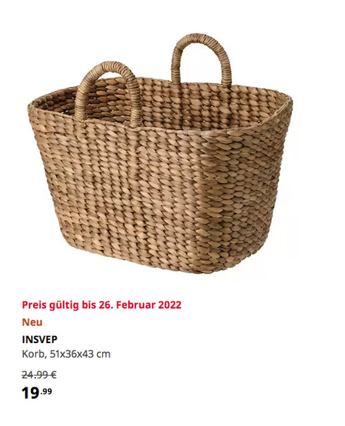 IKEA Duisburg - INSVEP Korb, Wasserhyazinthe, 51x36x43 cm IKEA Duisburg - INSVEP Korb, Wasserhyazinthe, 51x36x43 cm