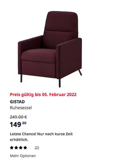IKEA Erfurt - GISTAD Ruhesessel, Idekulla dunkelrot, 3 Positionen - jetzt 40% billiger IKEA Erfurt - GISTAD Ruhesessel, Idekulla dunkelrot, 3 Positionen - jetzt 40% billiger
