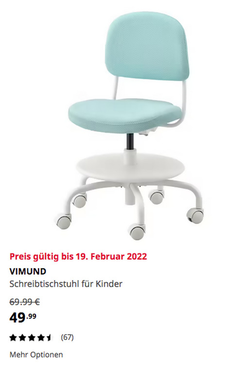 IKEA Kaarst - VIMUND Schreibtischstuhl für Kinder, helltürkis - jetzt 29% billiger