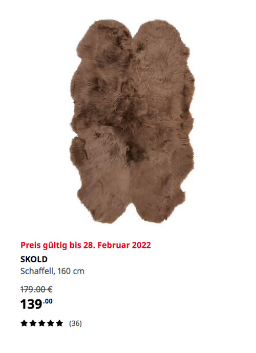 IKEA Ludwigsburg - SKOLD Schaffell, 160 cm - jetzt 22% billiger IKEA Ludwigsburg - SKOLD Schaffell, 160 cm - jetzt 22% billiger