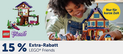 myToys.de - 15% Extra-Rabatt auf LEGO Friends: z.B. LEGO Friends 41683 Reiterhof im Wald - jetzt 15% billiger myToys.de - 15% Extra-Rabatt auf LEGO Friends: z.B. LEGO Friends 41683 Reiterhof im Wald - jetzt 15% billiger