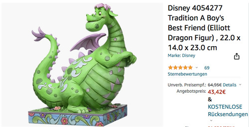 Disney 4054277 Tradition A Boy's Best Friend - Elliott Dragon Figur, ca. 23 cm Disney 4054277 Tradition A Boy's Best Friend - Elliott Dragon Figur, ca. 23 cm