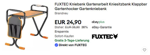 FUXTEC FX-KB1 Gartenhocker/Kniebank, 55x27x48 cm - jetzt 36% billiger FUXTEC FX-KB1 Gartenhocker/Kniebank, 55x27x48 cm - jetzt 36% billiger