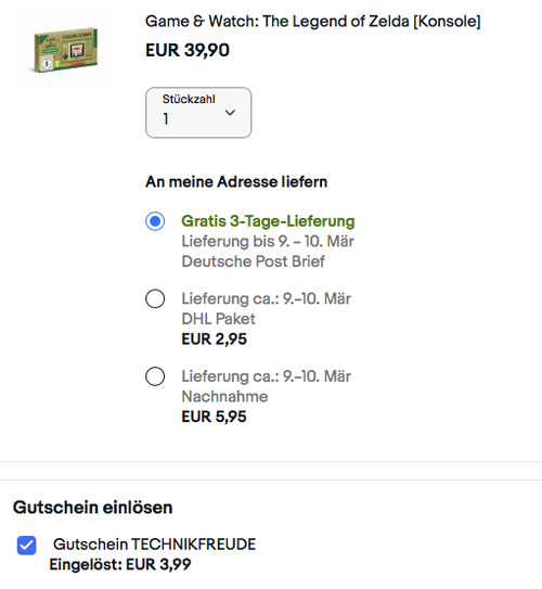 Game & Watch: The Legend of Zelda - Handheld-Konsole - jetzt 10% billiger