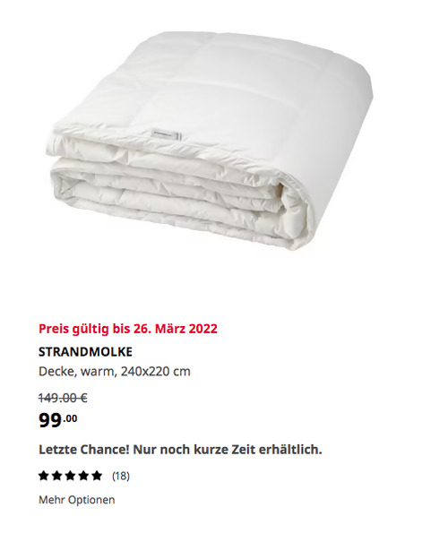 IKEA Brinkum - STRANDMOLKE Decke, warm, 240x220 cm - jetzt 34% billiger IKEA Brinkum - STRANDMOLKE Decke, warm, 240x220 cm - jetzt 34% billiger
