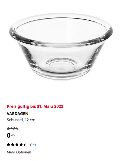 IKEA Hamburg-Altona - VARDAGEN Schüssel, Klarglas, 12 cm IKEA Hamburg-Altona - VARDAGEN Schüssel, Klarglas, 12 cm