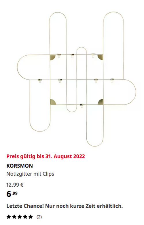 IKEA Kassel - KORSMON Notizgitter mit Clips, goldfarben, 80 x 71 cm IKEA Kassel - KORSMON Notizgitter mit Clips, goldfarben, 80 x 71 cm