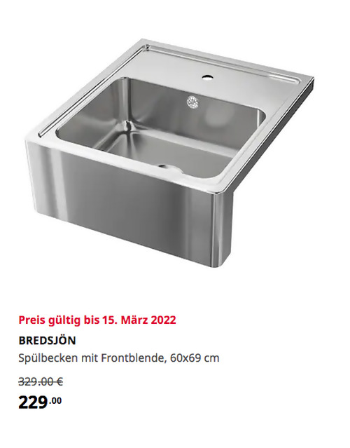 IKEA Magdeburg - BREDSJÖN Spülbecken mit Frontblende, Edelstahl, 60x69 cm IKEA Magdeburg - BREDSJÖN Spülbecken mit Frontblende, Edelstahl, 60x69 cm