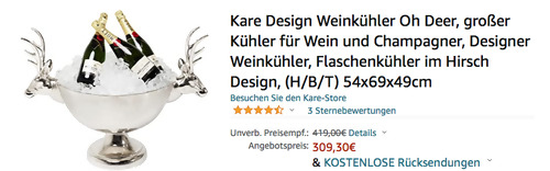 Kare Design 61342  Weinkühler "Oh Deer", 4x69x49cm - jetzt 26% billiger Kare Design 61342  Weinkühler "Oh Deer", 4x69x49cm - jetzt 26% billiger