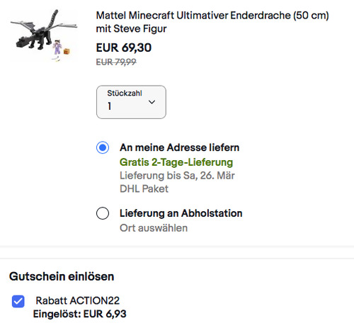 Mattel Minecraft Ultimativer Enderdrache (50 cm) mit Steve Figur Mattel Minecraft Ultimativer Enderdrache (50 cm) mit Steve Figur