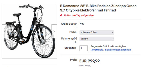 Zündapp Green 3.7 Damen 28" E-Bike, anthrazit oder schwarz Zündapp Green 3.7 Damen 28" E-Bike, anthrazit oder schwarz