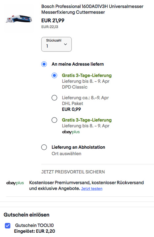 Bosch Professional 1600A01V3H Universalmesser/Cuttermesser - jetzt 10% billiger