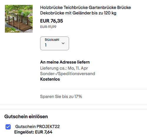 COSTWAY 151x67x55 cm Gartenbrücke mit Geländer, Tannenholz - jetzt 25% billiger COSTWAY 151x67x55 cm Gartenbrücke mit Geländer, Tannenholz - jetzt 25% billiger