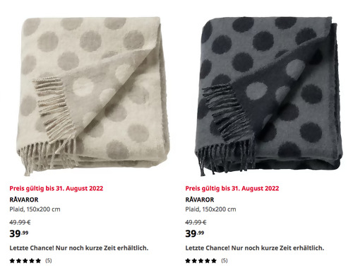 IKEA Berlin-Spandau - RÅVAROR Plaid, 150x200 cm, beige oder blau - jetzt 20% billiger IKEA Berlin-Spandau - RÅVAROR Plaid, 150x200 cm, beige oder blau - jetzt 20% billiger