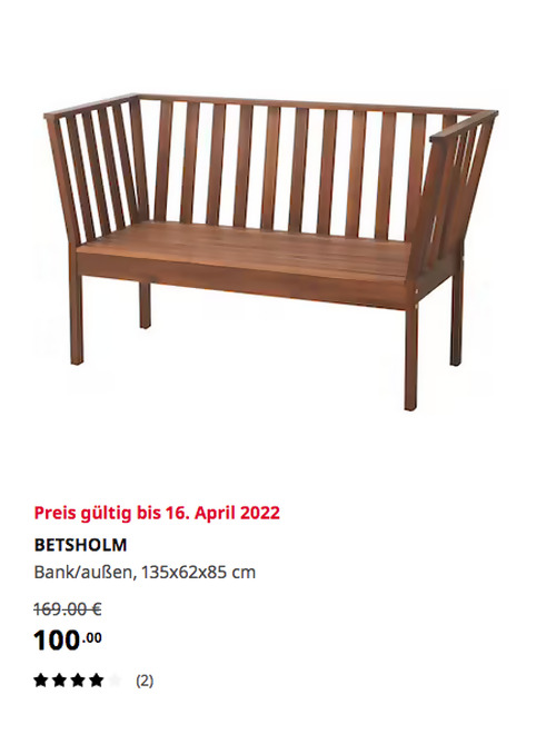 IKEA Erfurt - BETSHOLM Bank/außen, Akazie, 135x62x85 cm IKEA Erfurt - BETSHOLM Bank/außen, Akazie, 135x62x85 cm