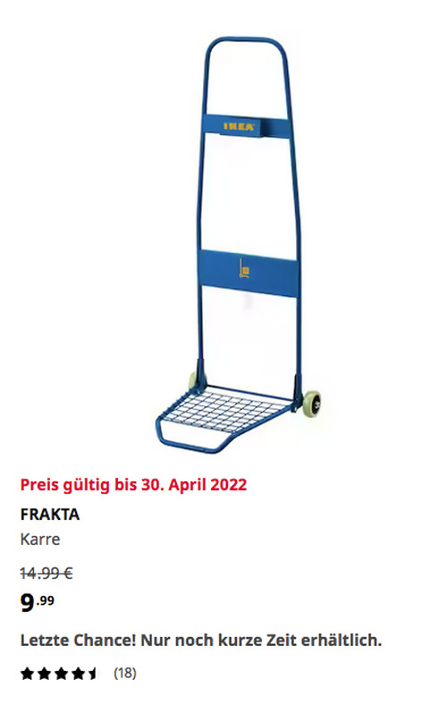 IKEA Freiburg - FRAKTA Karre, blau, max. 30 kg - jetzt 33% billiger IKEA Freiburg - FRAKTA Karre, blau, max. 30 kg - jetzt 33% billiger